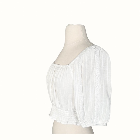 AMERICAN EAGLE white crop top romantic blouse size XS brand new with tags! - Picture 2 of 6